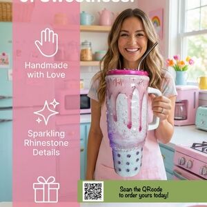 Vibrant Pink Rhinestone Tumbler